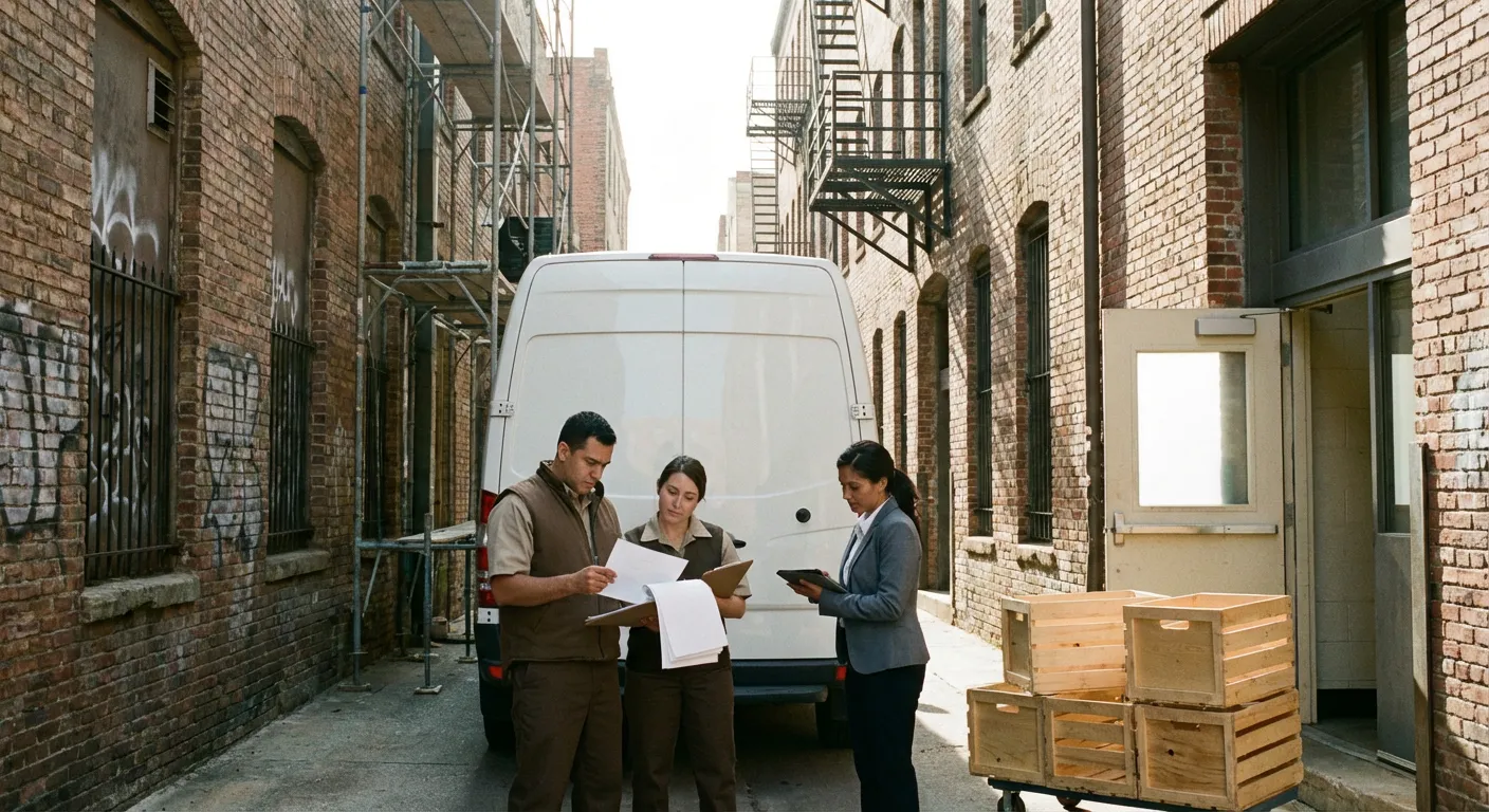 College Station alley delivery access and clearance check