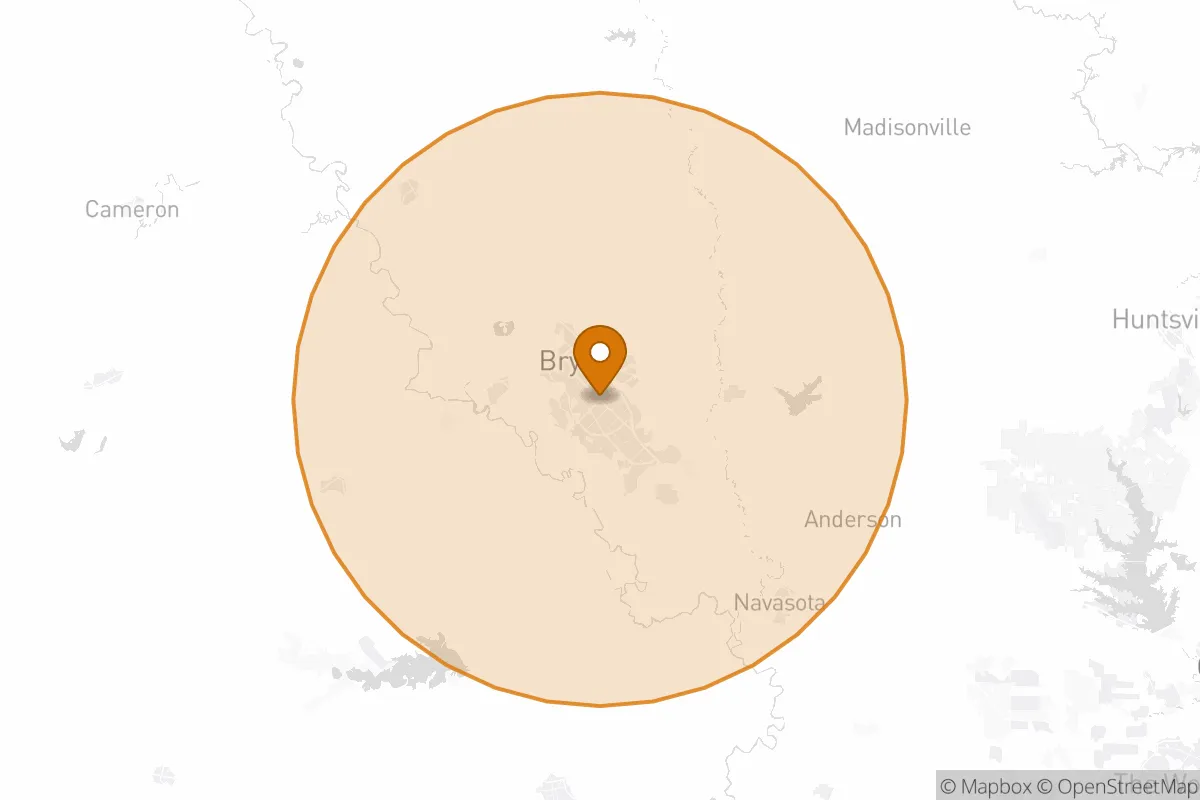 service area service area map in College Station, TX